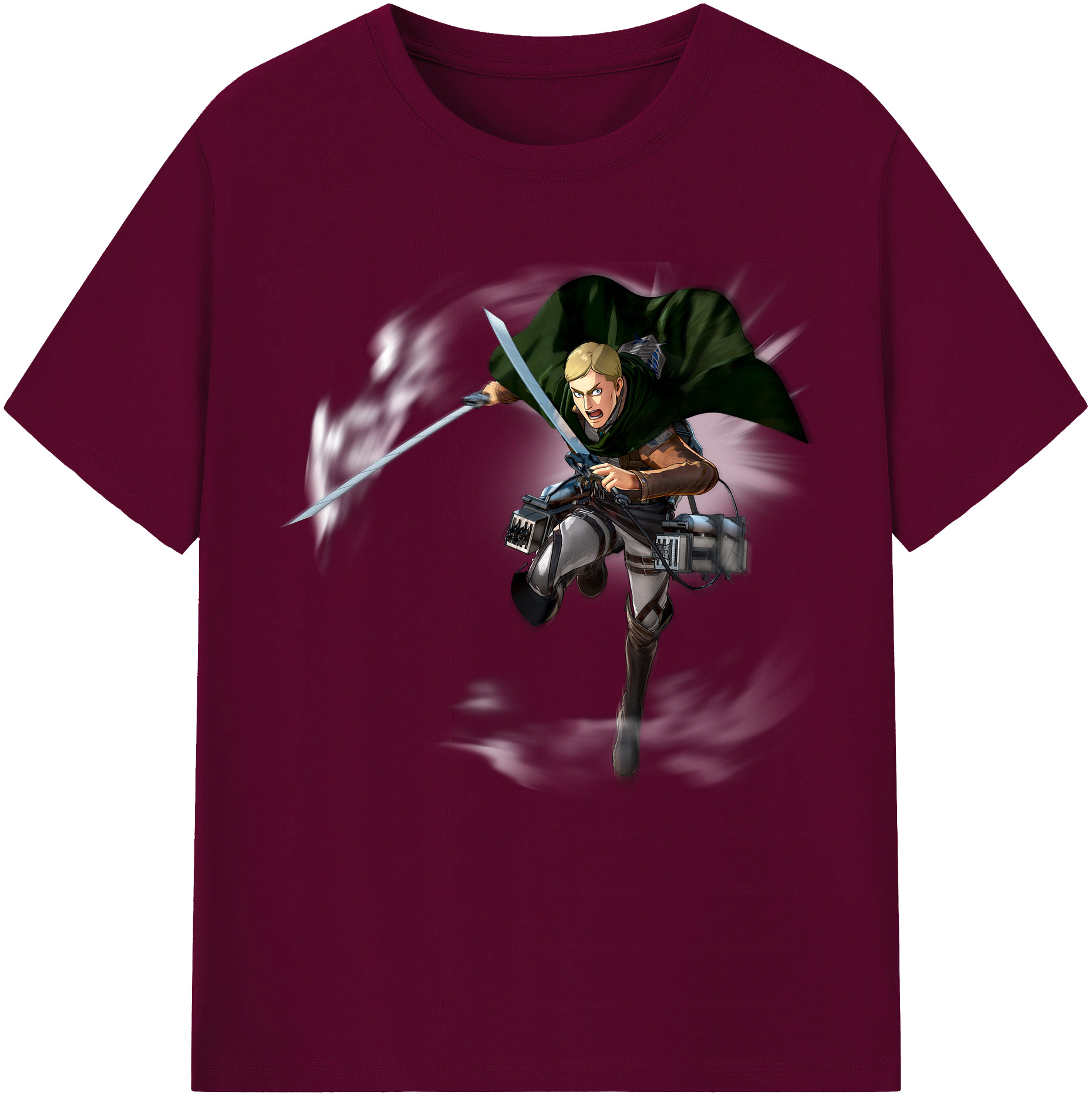 （画像用） 進撃の巨人 エルヴィン・スミス Attack on Titan Erwin Smith レディースカジュアルプリントTシャツ（綿100％）